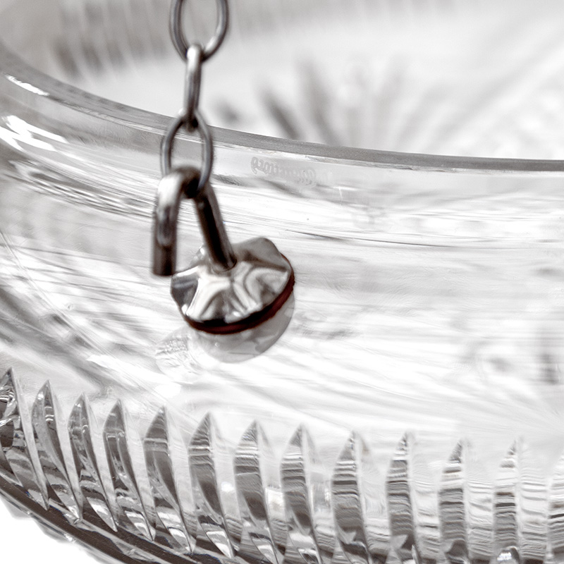 Pair of Edwardian Signed 'Waterford Crystal' Bowl Shaped Ceiling Pendants