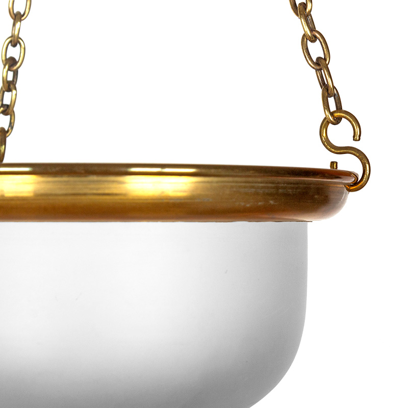 Art Deco Ceiling Pendant Light with Semi Sperical Frosted Glass Shade