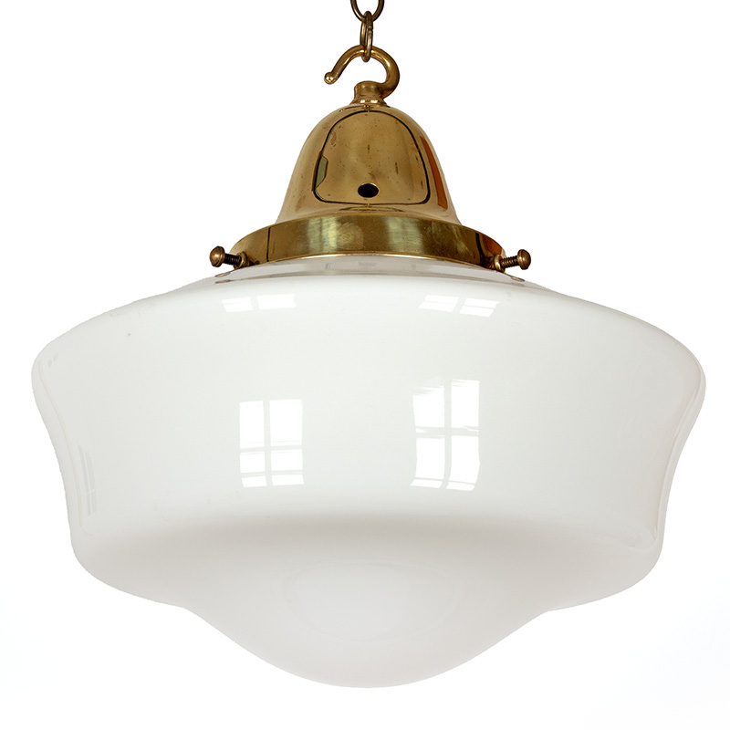 Art Deco Ceiling Pendant Light with an Opaline Glass Cover