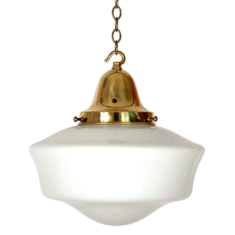 Art Deco Ceiling Pendant Light with an Opaline Glass Cover