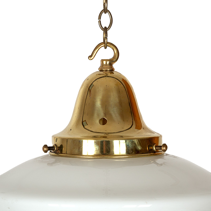Art Deco Ceiling Pendant Light with an Opaline Glass Cover