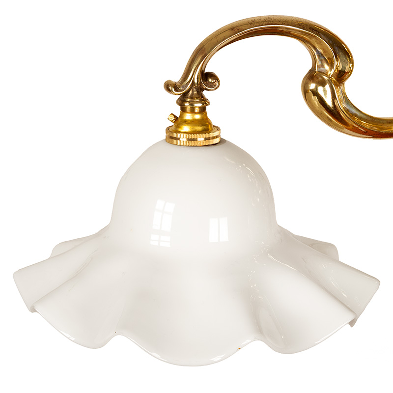 Late Edwardian Cast Brass Ceiling Pendant Light with Bulbous Central Column