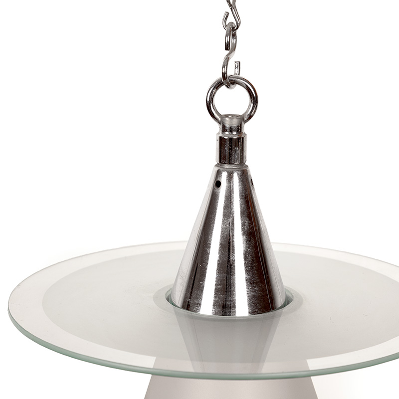 Three Art Deco Cone Shaped Ceiling Pendant Lights in Frosted Glass