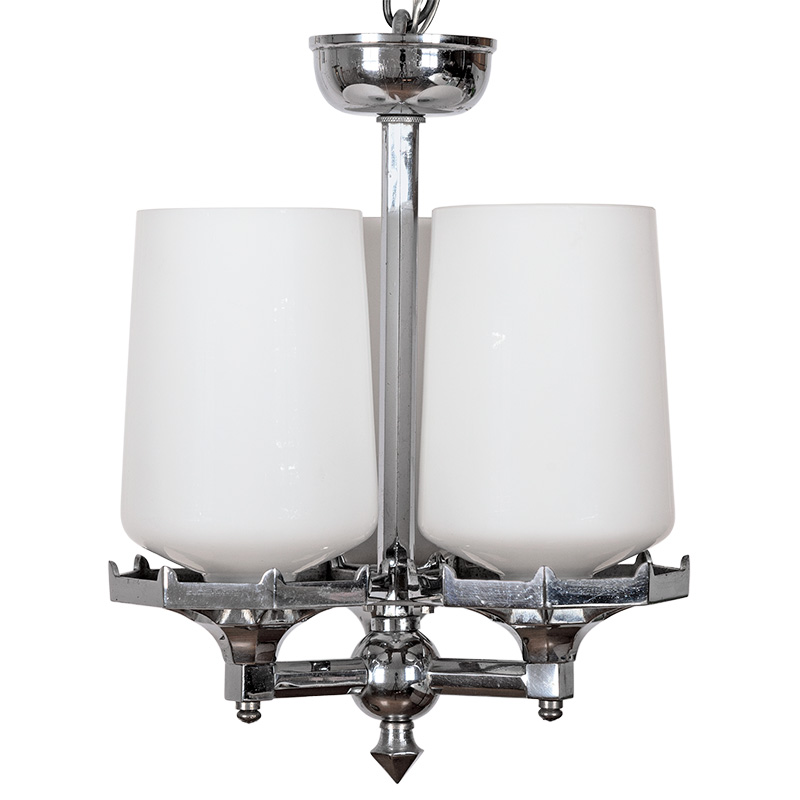 Bijou Art Deco Chromium Plated Ceiling Pendant Light