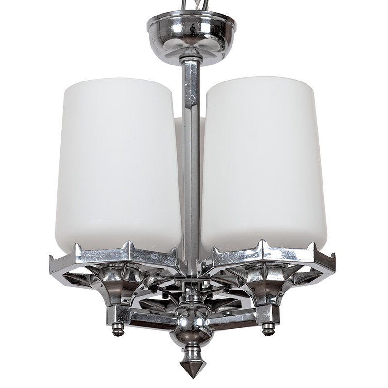 Bijou Art Deco Chromium Plated Ceiling Pendant Light