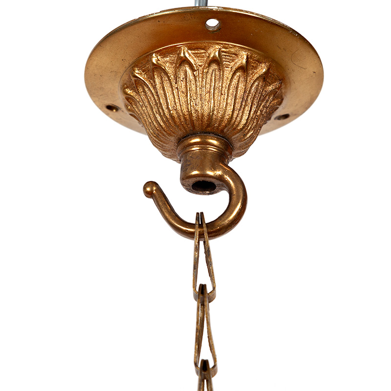 Edwardian Frosted and Cut Glass Dome Ceiling Light Decorated with Ribbon Tied Floral Swags