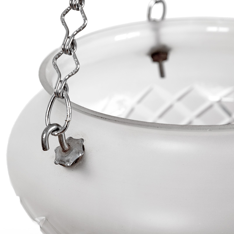 Art Deco Frosted Cut Glass Bowl Shaped Ceiling Pendant Light