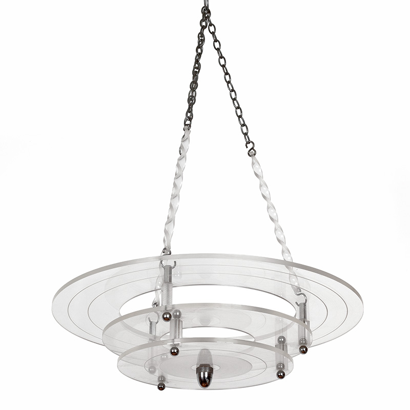 Art Deco Three Tier Perspex Ceiling Pendant Light
