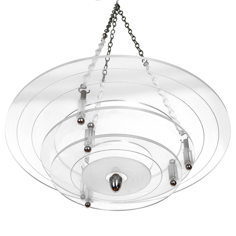 Art Deco Three Tier Perspex Ceiling Pendant Light