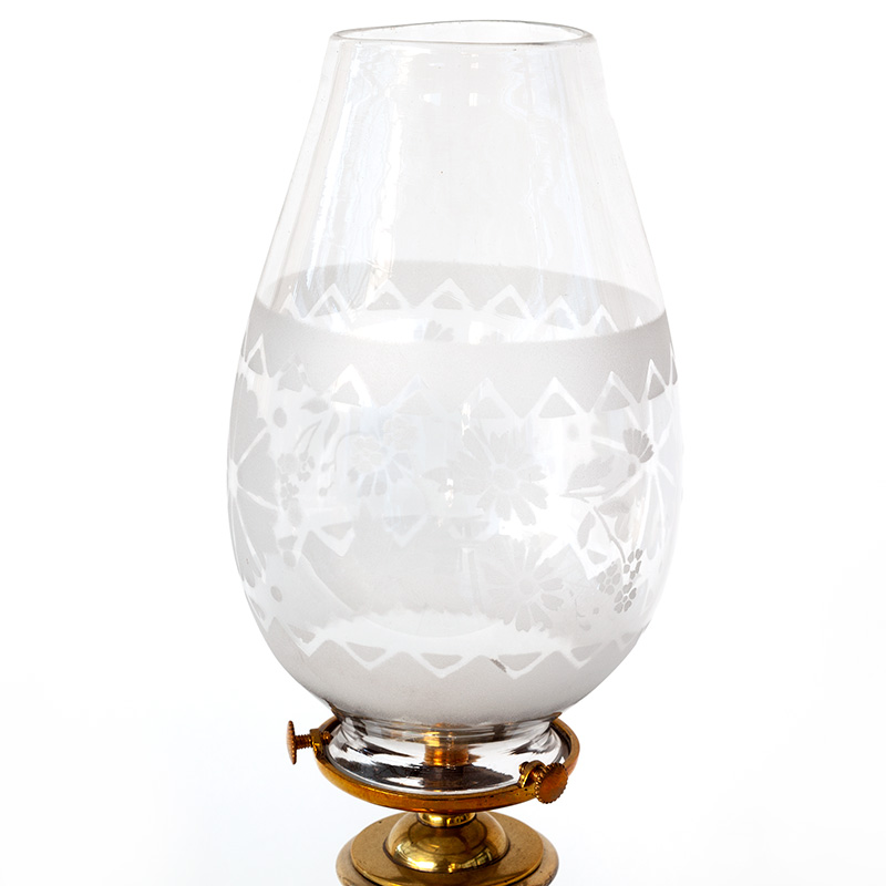 Mappin & Webb Edwardian Silver Plated Table Lamp with Etched Glass Shade