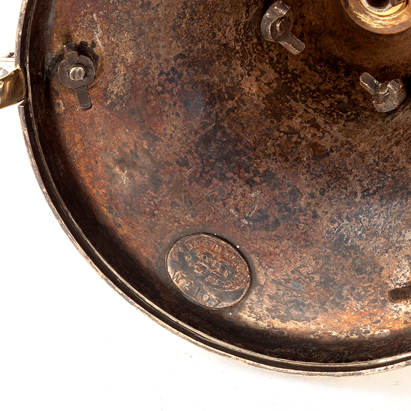 Mappin & Webb Edwardian Silver Plated Table Lamp with Etched Glass Shade