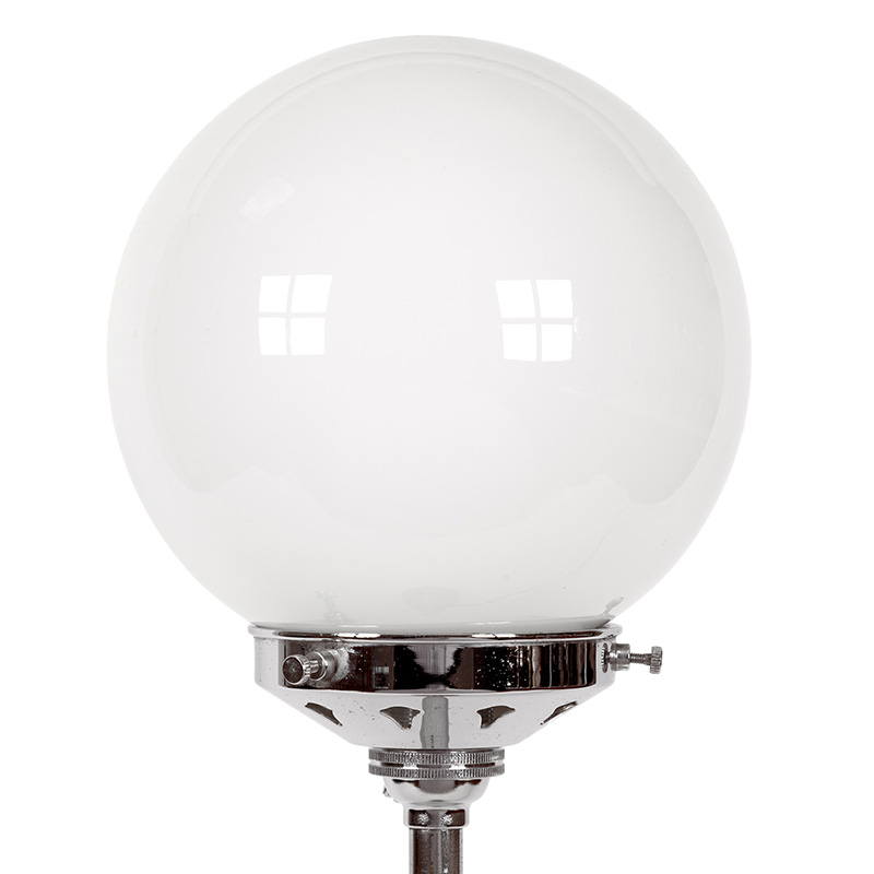 Art Deco Chromium Plated Table Light with Enclosed Opal Globe Shade