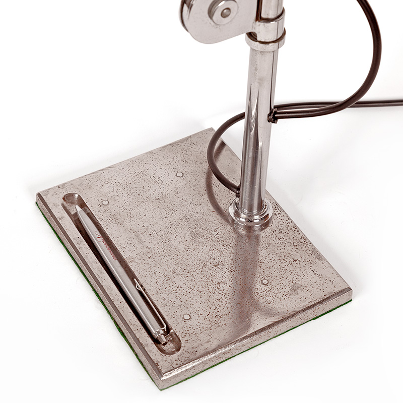 Art Deco Adjustable Chromium Plated Desk Lamp with Spun Aluminium Shade