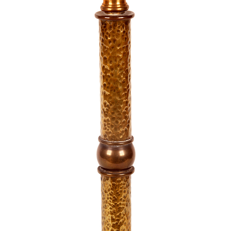 Art Deco Brass Table Lamp on Circular Black Marble Base with Fluted Prismatic Glass Shade