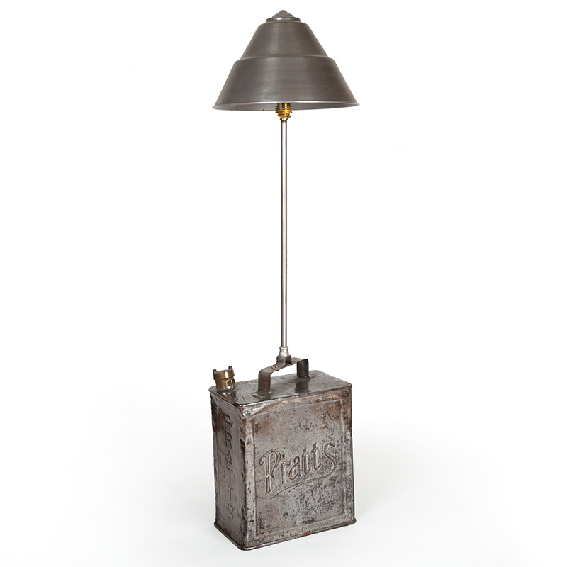 Vintage 'Pratts' Metal Petrol Can Converted into a Table Lamp (c.1926)