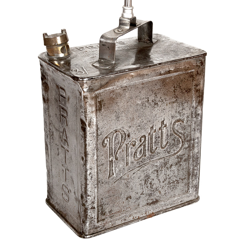 Vintage 'Pratts' Metal Petrol Can Converted into a Table Lamp