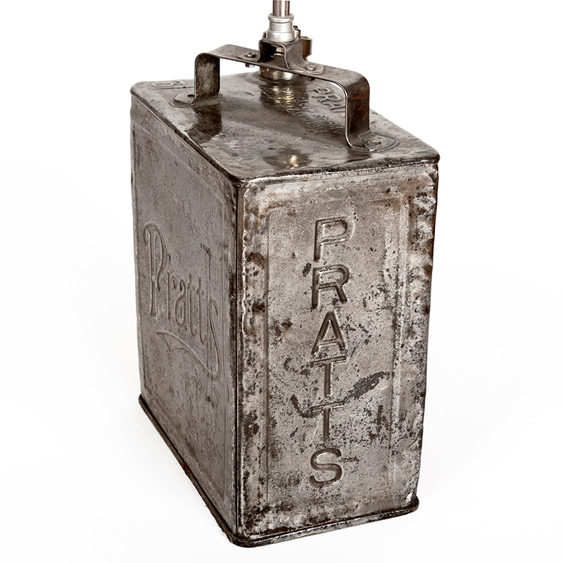 Vintage 'Pratts' Metal Petrol Can Converted into a Table Lamp