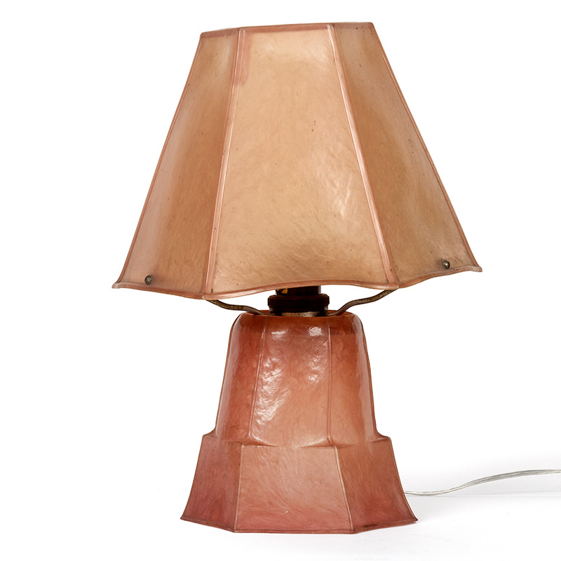 Art Deco Bakelite Table Light on Hexagonal Shaped Base