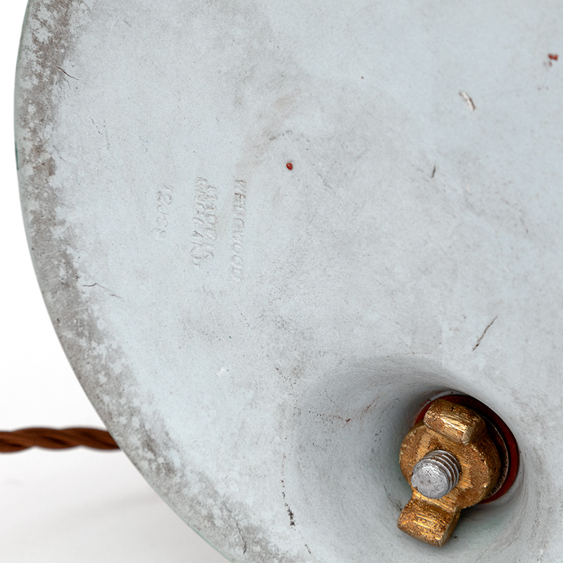 Art Deco Wedgewood Desk Lamp with Ceramic Base and Trough Shaped Shade