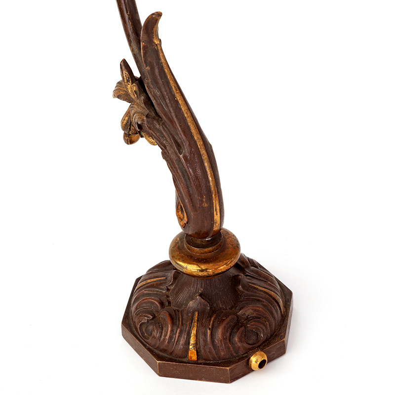 Pair of Decorative Victorian Table Lamps with Cut Crystal Shades