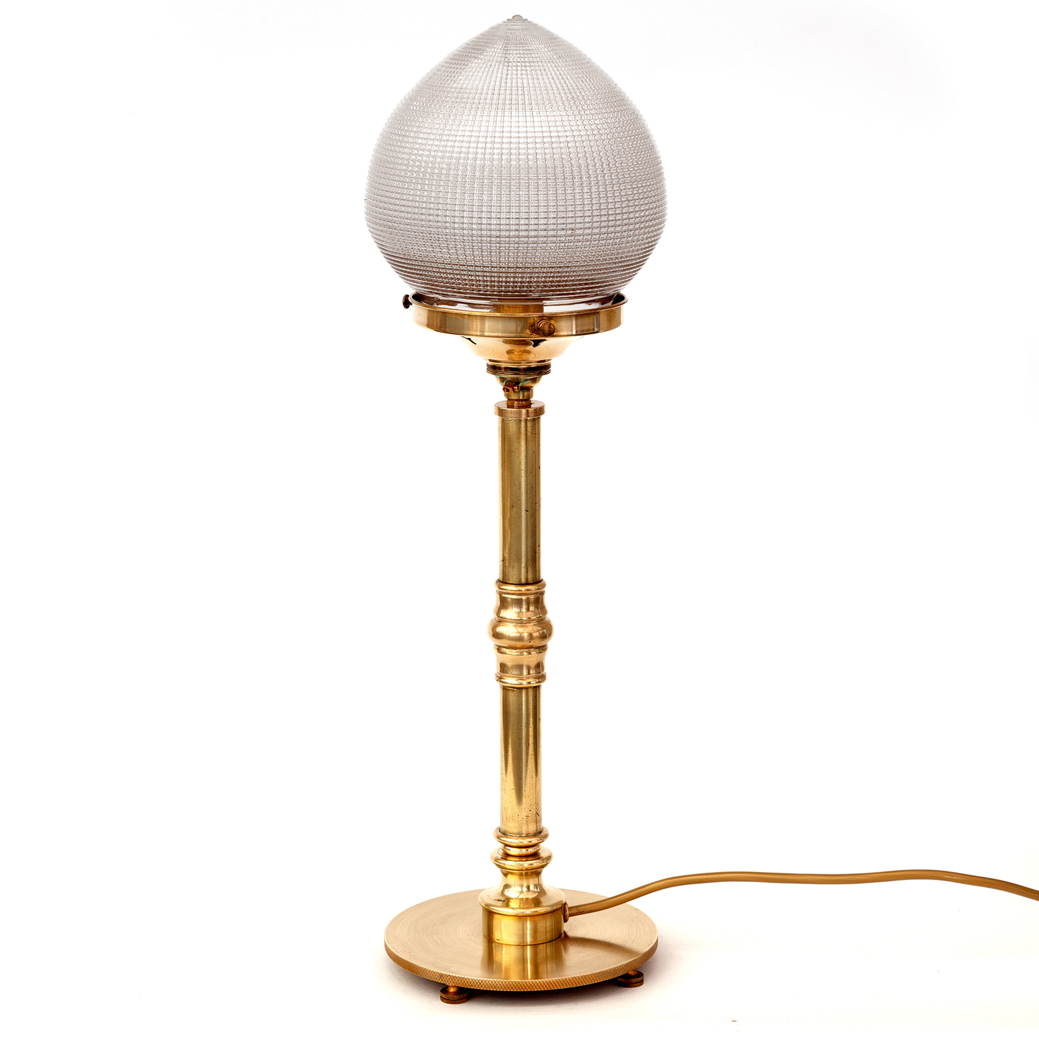 Art Deco Table Lamp Fitted with Holophane Shade