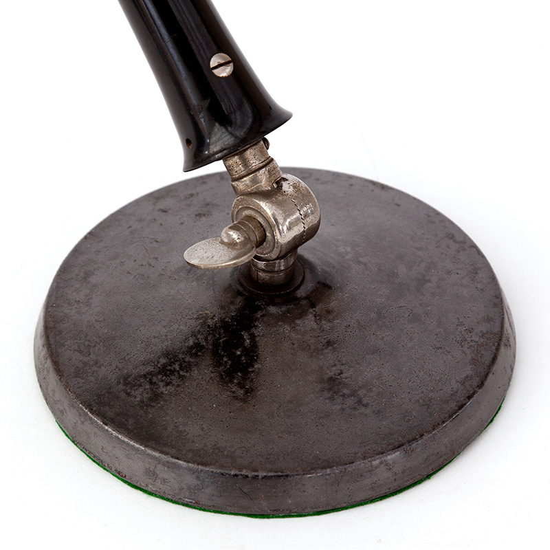 Art Deco Desk Lamp with Bakelite Column and Clam Shell Shade