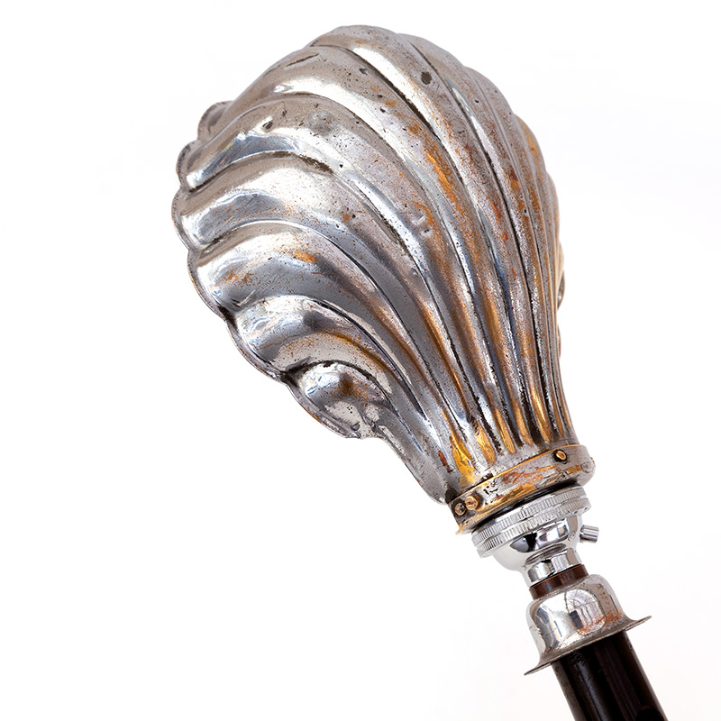 Art Deco Desk Lamp with Bakelite Column and Clam Shell Shade