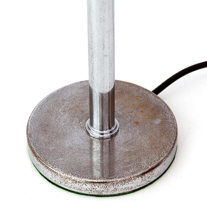 Art Deco Chromium Plated Table Lamp with Opal Semi Sphere Shaped Glass Shade