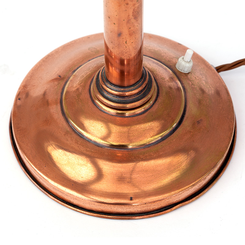 Art Deco Siemens Copper Plated Table Lamp with Stepped Glass Shade