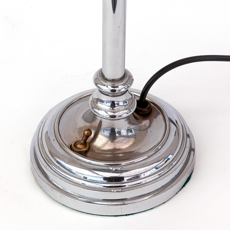 Art Deco Adjustable Desk Lamp with Trough Shaped Shade