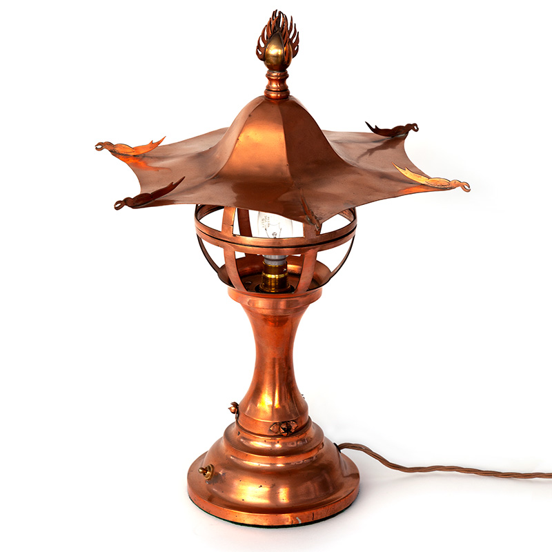 Pagoda Copper Table Lamp