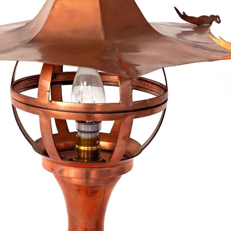 Pagoda Copper Table Lamp