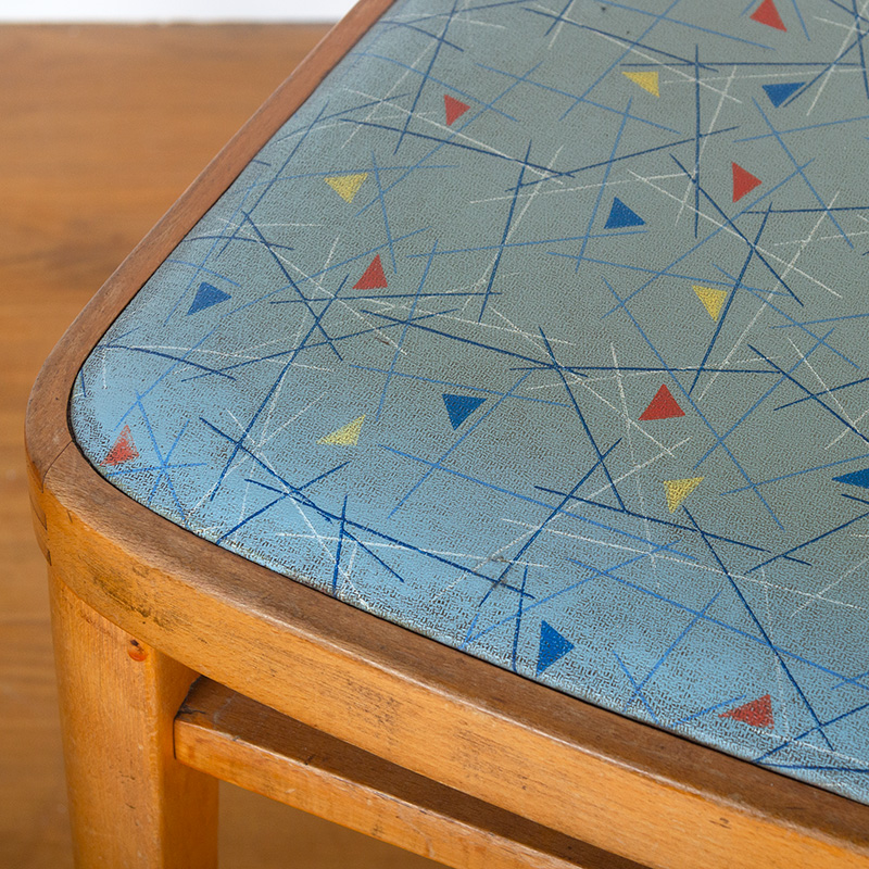 Pair of Mid-Century Chairs Fitted with Original Geometric Seat Covers