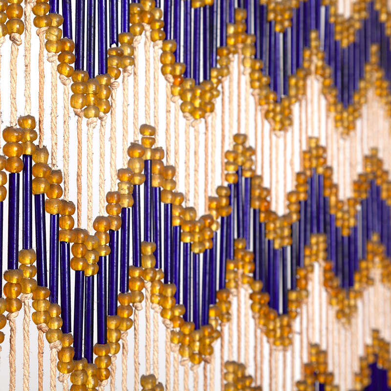 Pair of Art Deco Beaded Curtains with Hand Assembled Glass Beads