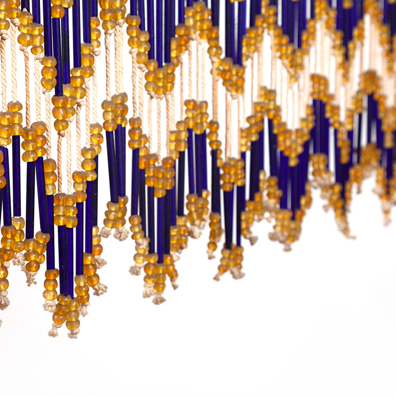 Pair of Art Deco Beaded Curtains with Hand Assembled Glass Beads