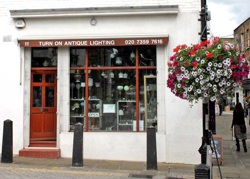 Turn On Antique Lighting, 11 Camden Passage, Islington, London. N1 8EA Turn On Antique Lighting, 11 Camden Passage, Islington, London. N1 8EA