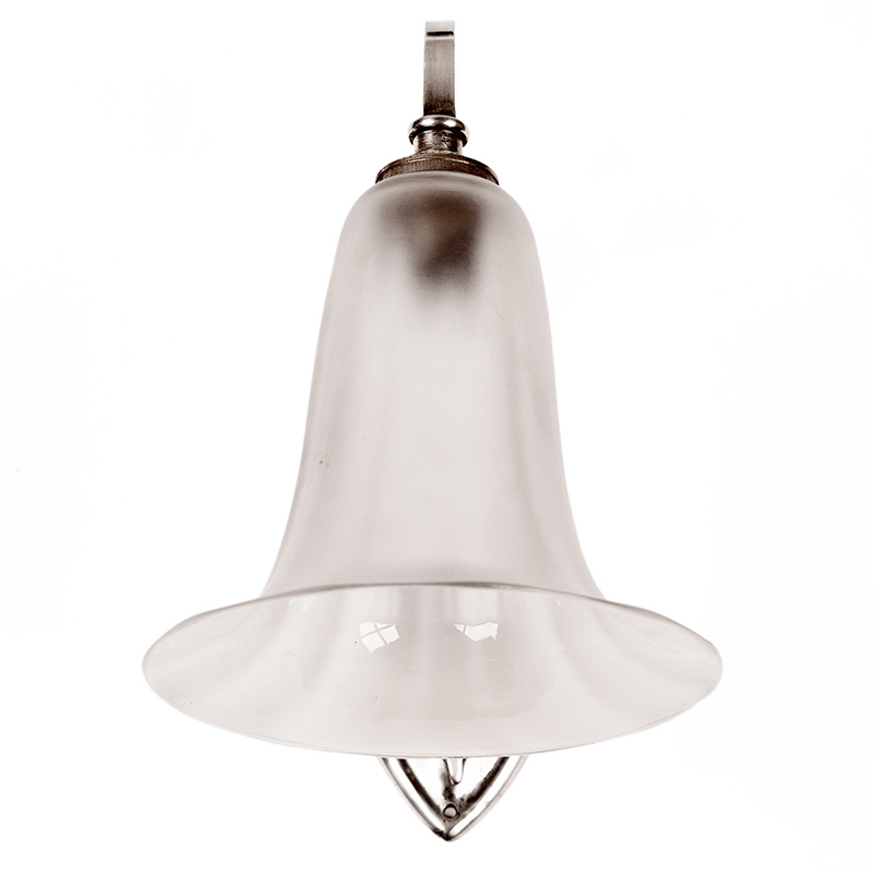 Pair Art Nouveau Silver Plated Wall Lights with Frosted Glass Tulip Shades